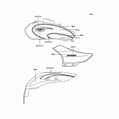 Схема вузла: Наклейки (red/grey; BN125-A3/A4) для Kawasaki BN125 Eliminator