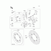 Схема узла: Передний тормоз для Kawasaki KX85 KX85-II