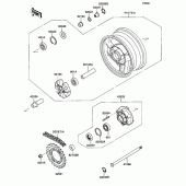 Схема вузла: Ступиця заднього колеса для Kawasaki ZX1100 Ninja ZX-11