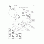 Схема вузла: Інформаційні наклейки для Kawasaki KL250 KL250 Super Sherpa