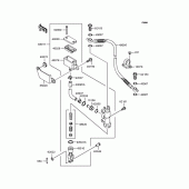 Схема вузла: Задній гальмівний циліндр для Kawasaki KL250 KL250 Super Sherpa