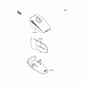 Схема вузла: Наклейки (Срібло; EL250-C8) для Kawasaki EL250 Eliminator 250LX