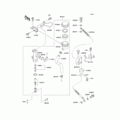 Схема вузла: Задній гальмівний циліндр Kawasaki ZX1100 ZZ-R1100