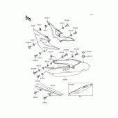 Схема вузла: Задні бічні обтічники & Захист ланцюга для Kawasaki ZR750 ZR-7