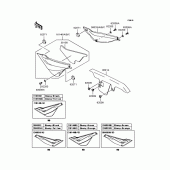 Схема вузла: Задні бічні обтічники & Захист ланцюга для Kawasaki KL250 KL250 Super Sherpa