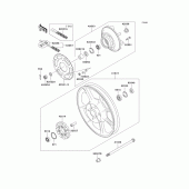 Схема узла: Заднее колесо & Приводная цепь для Kawasaki KZ1000 Police