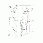 Схема вузла: Задній гальмівний циліндр Kawasaki KX250/ KX252 KX250