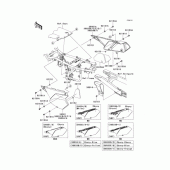 Схема вузла: Задні бічні обтічники & Захист ланцюга (V8F‾VBF) для Kawasaki KLX250 D-Tracker X