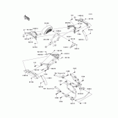 Схема вузла: Кофри(side bag bracket) для Kawasaki VN1700 Vulcan 1700 Nomad