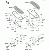 Схема узла: Подножки для Kawasaki VN1500 VN1500 Classic