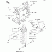 Схема узла: Задний амортизатор(ы) для Kawasaki ZG1400 1400GTR ABS