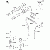 Схема узла: Распредвал & Цепь ГРМ & Натяжитель для Kawasaki ZX400 ZXR400