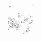 Схема узла: Gear change drum/shift fork(s) для Kawasaki KX250/ KX252 KX250F