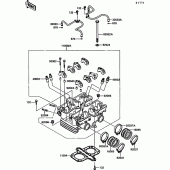 Схема вузла: Головка циліндра для Kawasaki EX500 GPZ500S