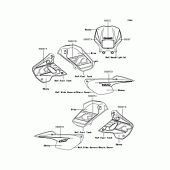 Схема вузла: Наклейки (Синій A6F) для Kawasaki KL110 KSR