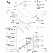 Схема вузла: Паливний бак(1/2)(zr550-b4/b5/b6) для Kawasaki ZR550 Zephyr