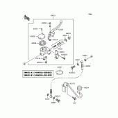 Схема вузла: Передній гальмівний циліндр для Kawasaki VN400 Vulcan II
