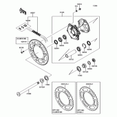 Схема вузла: Задня зірка та хаб для Kawasaki KX250/ KX252 KX250F