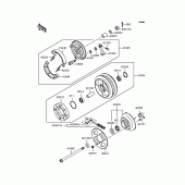 Схема узла: Заднее колесо & Приводная цепь для Kawasaki BJ250 250TR