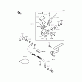 Схема узла: Передний тормозной цилиндр для Kawasaki KLE500