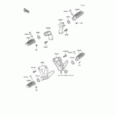 Схема вузла: Підніжки для Kawasaki KL650 KLR650