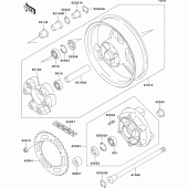 Схема узла: Ступица заднего колеса для Kawasaki ZR750 Zephyr