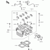Схема узла: Головка цилиндра для Kawasaki EN500 Vulcan 500 LTD