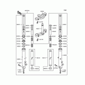 Схема вузла: Вилка передньої осі для Kawasaki ZR400 ZRX