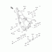 Схема узла: Крепление двигателя для Kawasaki KX100