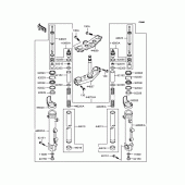 Схема узла: Вилка передней оси для Kawasaki ZR1200 ZRX1200S
