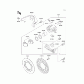 Схема узла: Задний тормоз для Kawasaki KX250/ KX252 KX250