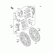 Схема вузла: Переднє гальмо для Kawasaki ZX400 ZZR400