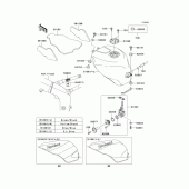 Схема узла: Топливный бак(1/2)(zx600-j2) для Kawasaki ZX600 Ninja ZX-6R
