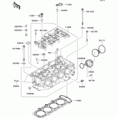Схема вузла: Головка циліндра для Kawasaki ZX600 Ninja ZX-6RR