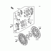 Схема вузла: Переднє гальмо для Kawasaki ZX400 ZXR400R