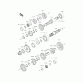 Схема узла: Трансмиссия для Kawasaki BJ250 Estrella