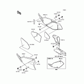 Схема вузла: Задні бічні обтічники & Захист ланцюга для Kawasaki KLX250 KLX250