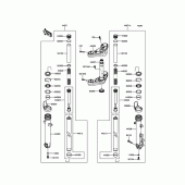 Схема вузла: Вилка передньої осі для Kawasaki EN650 Vulcan S