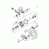 Схема вузла: Ступиця заднього колеса для Kawasaki KX85 KX85-II