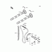 Схема узла: Распредвал & Цепь ГРМ & Натяжитель (s) для Kawasaki ZX750 Ninja ZX-7R