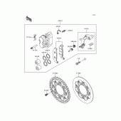 Схема вузла: Переднє гальмо для Kawasaki KX125