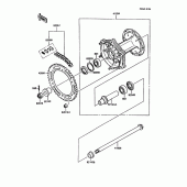 Схема вузла: Ступиця заднього колеса для Kawasaki KMX125
