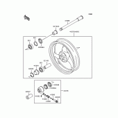 Схема вузла: Ступиця переднього колеса для Kawasaki ZR250 Balius