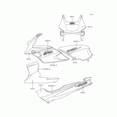 Схема вузла: Decals(ebony)(ex500-d7) для Kawasaki EX500 GPZ500S
