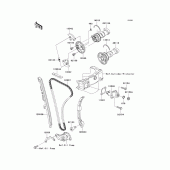 Схема вузла: Розподільний вал & Ланцюг ГРМ & Натягувач для Kawasaki KLX450 KLX450R