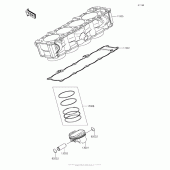 Схема вузла: Циліндр & Поршень для Kawasaki ZX1000 Ninja 1000 ABS