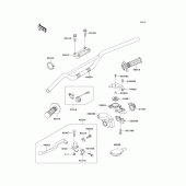 Схема вузла: Кермо & Пульт управління кермовим для Kawasaki KX250/ KX252 KX250