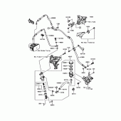 Схема узла: Задний тормозной цилиндр для Kawasaki ZR1000 Z1000 ABS