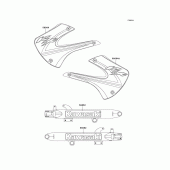 Схема вузла: Наклейки (D2) для Kawasaki KX100