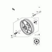 Схема вузла: Ступиця переднього колеса для Kawasaki KLZ1000 Versys 1000 LT